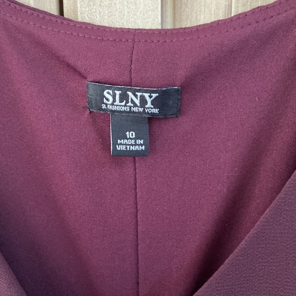 SLNY dress sz 10 eggplant purple euc tiered - Picture 3 of 5